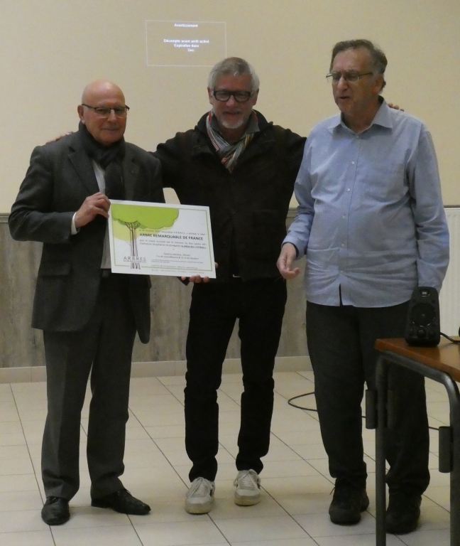 Remise du diplôme de l'arbre remarquable